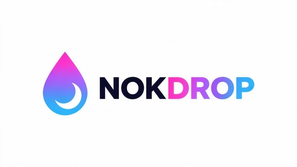 Logo da NokDrop na horizontal sobre fundo branco